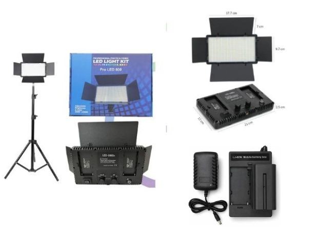 &ua PANEL LED FOTOGRAFIA EXTERIORES U600 + 2 BATERIAS + TRIPODE